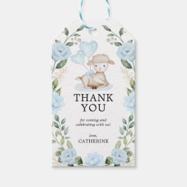 Spring Lamb Blue Floral Baby shower Birthday Cadeaulabel