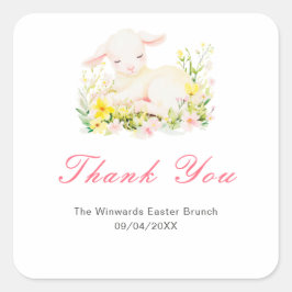 Spring Lamb Easter Brunch Vierkante Sticker