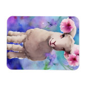 Spring Lamb Floral Waterverf Magneet (Horizontaal)