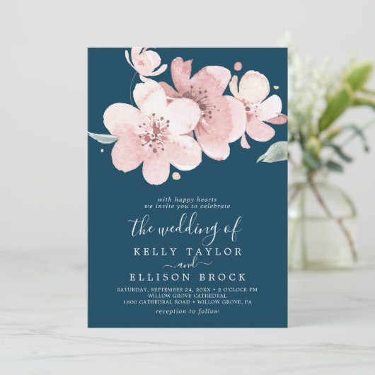 Spring Large Cherry Blossom | marineweddenschap Kaart (Staand voorkant)