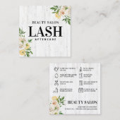 Spring Lash Aftercare Card Vierkante Visitekaartje (Voorkant / Achterkant)
