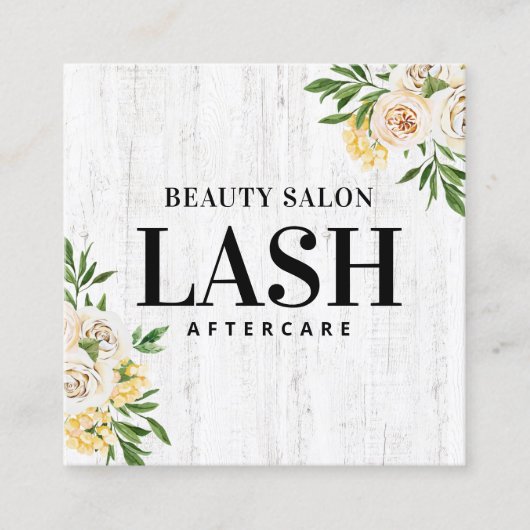 Spring Lash Aftercare Card Vierkante Visitekaartje (Voorkant)