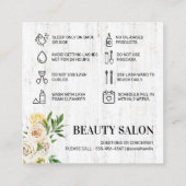 Spring Lash Aftercare Card Vierkante Visitekaartje (Achterkant)