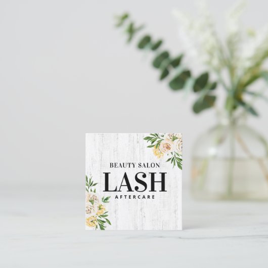 Spring Lash Aftercare Card Vierkante Visitekaartje (Staand voorkant)