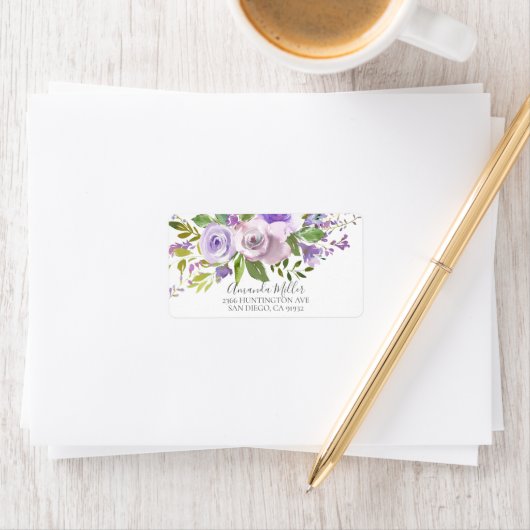Spring Lavendel Paarse retour adreslabel Etiket (Insitu)