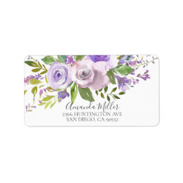 Spring Lavendel Paarse retour adreslabel Etiket