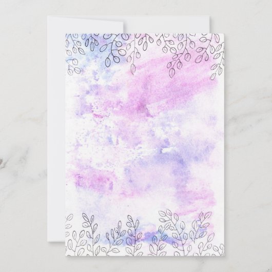 Spring Leaf Motifs Pastel Waterverf Vrijgezellenfe Kaart (Achterkant)