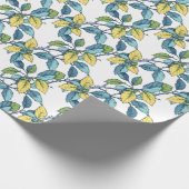 Spring Leaves Botanical Wrapping Paper Cadeaupapier (Hoek)