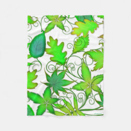 Spring Leaves Fleece Blanket Deken