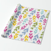 Spring Leaves Gift Wrap Cadeaupapier (Uitgerold)