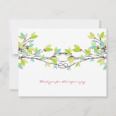 Spring Leaves Knoted Love Trets Hartelijk dank Bedankkaart (Achterkant)