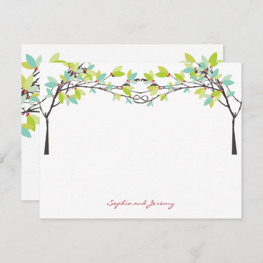 Spring Leaves Knoted Love Trets Hartelijk dank Bedankkaart (Voorkant / Achterkant)