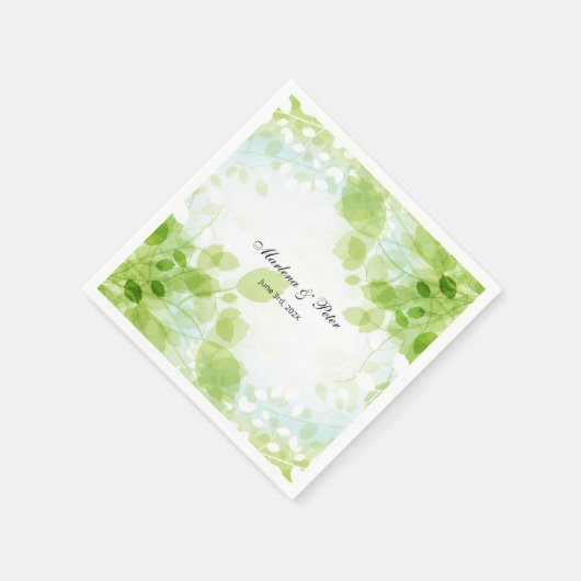 Spring Leaves Waterverf Bruiloft Collectie Servetten (Hoek)
