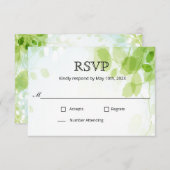 Spring Leaves Waterverf Bruiloft RSVP (Voorkant / Achterkant)