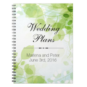 Spring Leaves Waterverf Wedding Planner Notitieboek