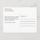 Spring Leaves Waterverf Wedding Save the Date Aankondigingskaart (Achterkant)