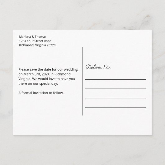 Spring Leaves Waterverf Wedding Save the Date Aankondigingskaart (Achterkant)