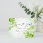 Spring Leaves Waterverf Wedding Save the Date Aankondigingskaart (Staand voorkant)