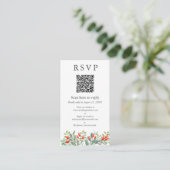 Spring Leaves Wedding QR RSVP Informatiekaartje (Staand voorkant)