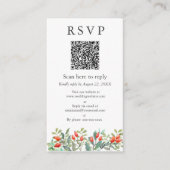Spring Leaves Wedding QR RSVP Informatiekaartje (Voorkant)