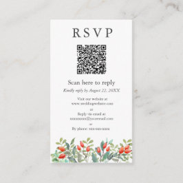 Spring Leaves Wedding QR RSVP Informatiekaartje