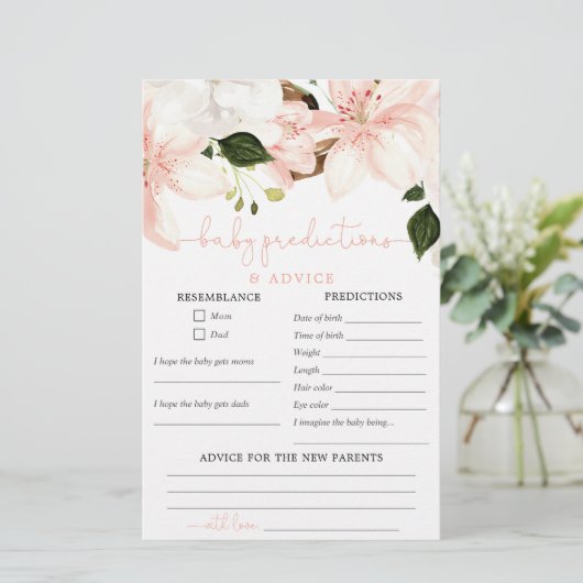 Spring lelies roze Baby voorspellingen advies kaar (Staand voorkant)