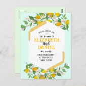 Spring Lemons Briefkaart bruiloft uitnodiging (Voorkant / Achterkant)