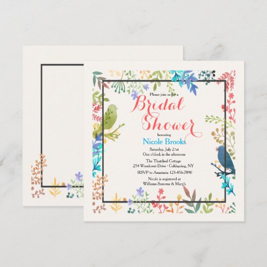 Spring Lijst Invitation Kaart (Voorkant / Achterkant)