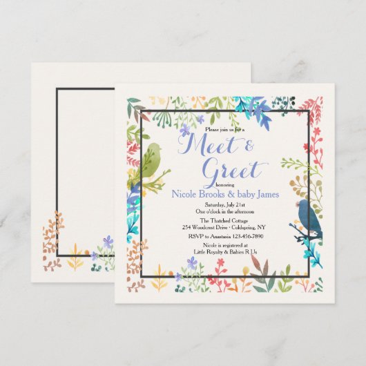 Spring Lijst Meet & Greet Invitation Kaart (Voorkant / Achterkant)