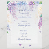 Spring Lila Flower Blossom-Floral Wedding Menu (Voorkant)