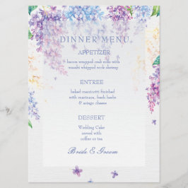 Spring Lila Flower Blossom-Floral Wedding Menu