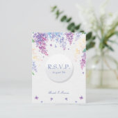 Spring Lila Flower Blossom-Floral Wedding RSVP Uitnodiging Briefkaart (Staand voorkant)