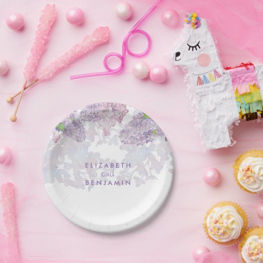 Spring Lilacs Floral Waterverf Elegant Papieren Bordje (Feest)