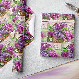 Spring Lilacs Verjaardagsnaam toevoegen Lavendel & Cadeaupapier