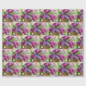 Spring Lilacs Verjaardagsnaam toevoegen Lavendel & Cadeaupapier (Vlak)