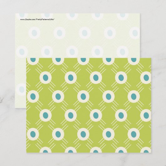 Spring Lime Green Blue Circles Moederdag Gift Briefkaart (Voorkant / Achterkant)