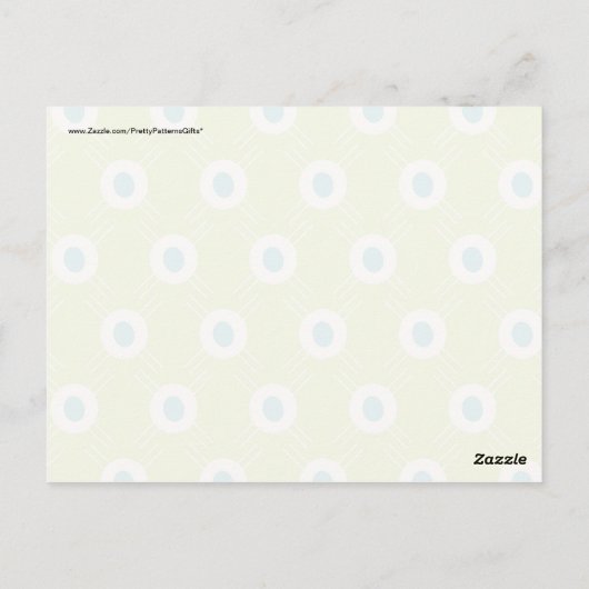 Spring Lime Green Blue Circles Moederdag Gift Briefkaart (Achterkant)