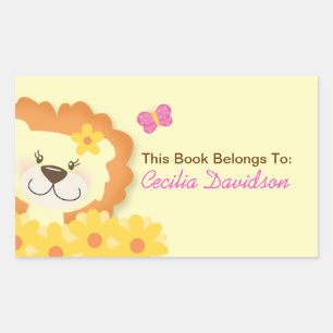 Spring Lion (geel) Boek Bord Sticker