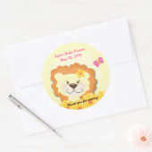 Spring Lion (geel) ronde aangepaste gunst Sticker (Envelop)
