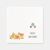 Spring Little Chicken Floral Baby shower Servet (Voorkant)