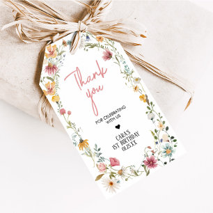 Spring Little Wildflower Verjaardagsfeest Favoriet Cadeaulabel