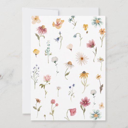 Spring Little Wildflower Verjaardagsfeestje Kaart (Achterkant)