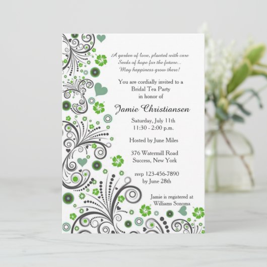 Spring Love Invitation Kaart (Staand voorkant)