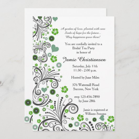 Spring Love Invitation Kaart (Voorkant / Achterkant)