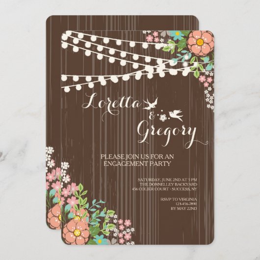 Spring Love Invitation Kaart (Voorkant / Achterkant)