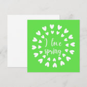 Spring Love, Little Hearts Flat Kaart (Voorkant / Achterkant)