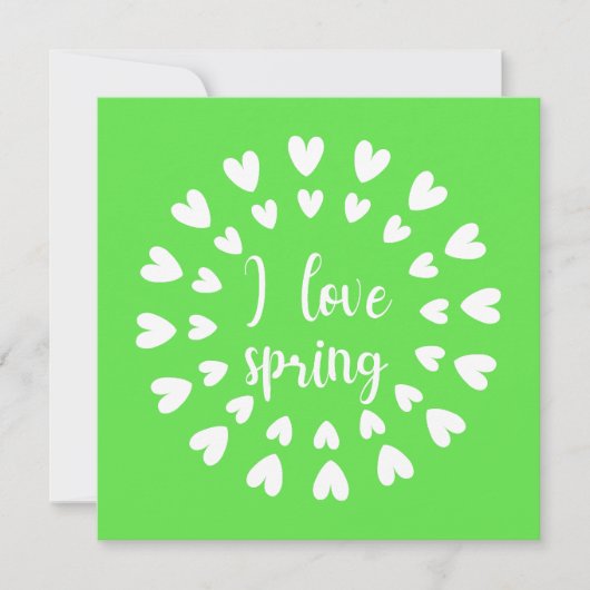 Spring Love, Little Hearts Flat Kaart (Voorkant)