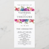 Spring Lush Bouquet Wedding Ceremony Program Menu (Voorkant)