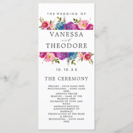 Spring Lush Bouquet Wedding Ceremony Program Menu