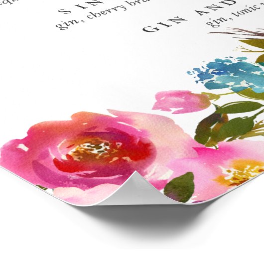 Spring Lush | Menu Roze Floral Signature Cocktail Poster (Hoek)